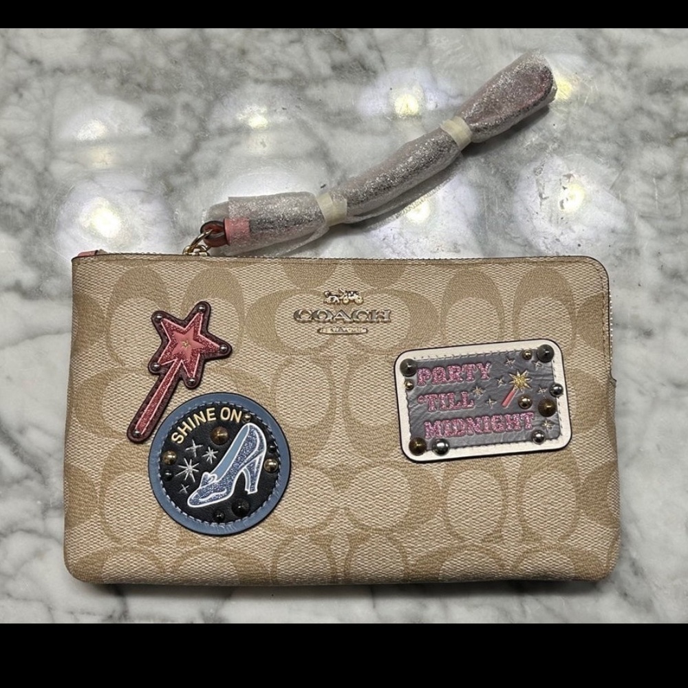 New Disney X Coach Cinderella Wristlet “Party Till Midnight”